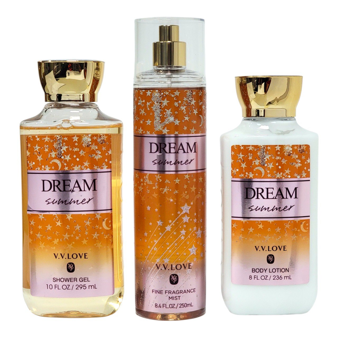 SET DE SPLASH, GEL DE DUCHA Y CREMA CORPORAL DREAM SUMMER V.V. LOVE (DUPE DE WARM VANILLA SUGAR BATH & BODY WORKS)