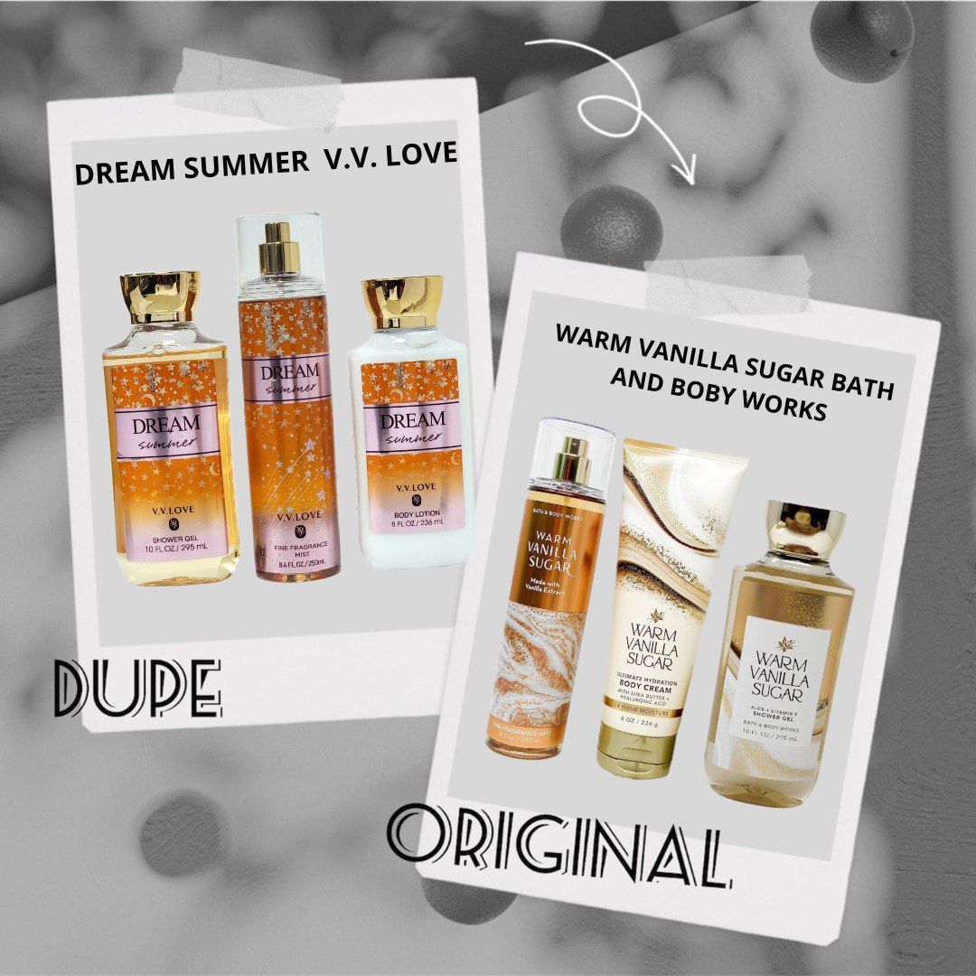 SET DE SPLASH, GEL DE DUCHA Y CREMA CORPORAL DREAM SUMMER V.V. LOVE (DUPE DE WARM VANILLA SUGAR BATH & BODY WORKS)