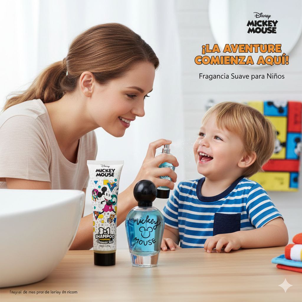 SET DE SHAMPOO 3 EN 1 PERFUME DE NIÑO DE MICKY MOUSE EDT 50ML X 2PCS (H)