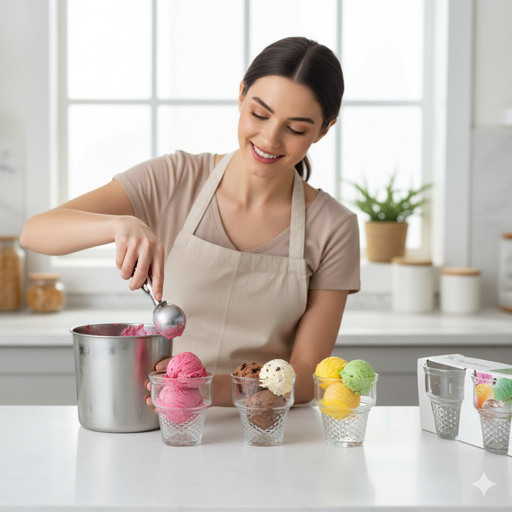 SET DE VASOS MINI DE VIDRIO PARA HELADOS PASABAHCE 8X9CM X 3PCS