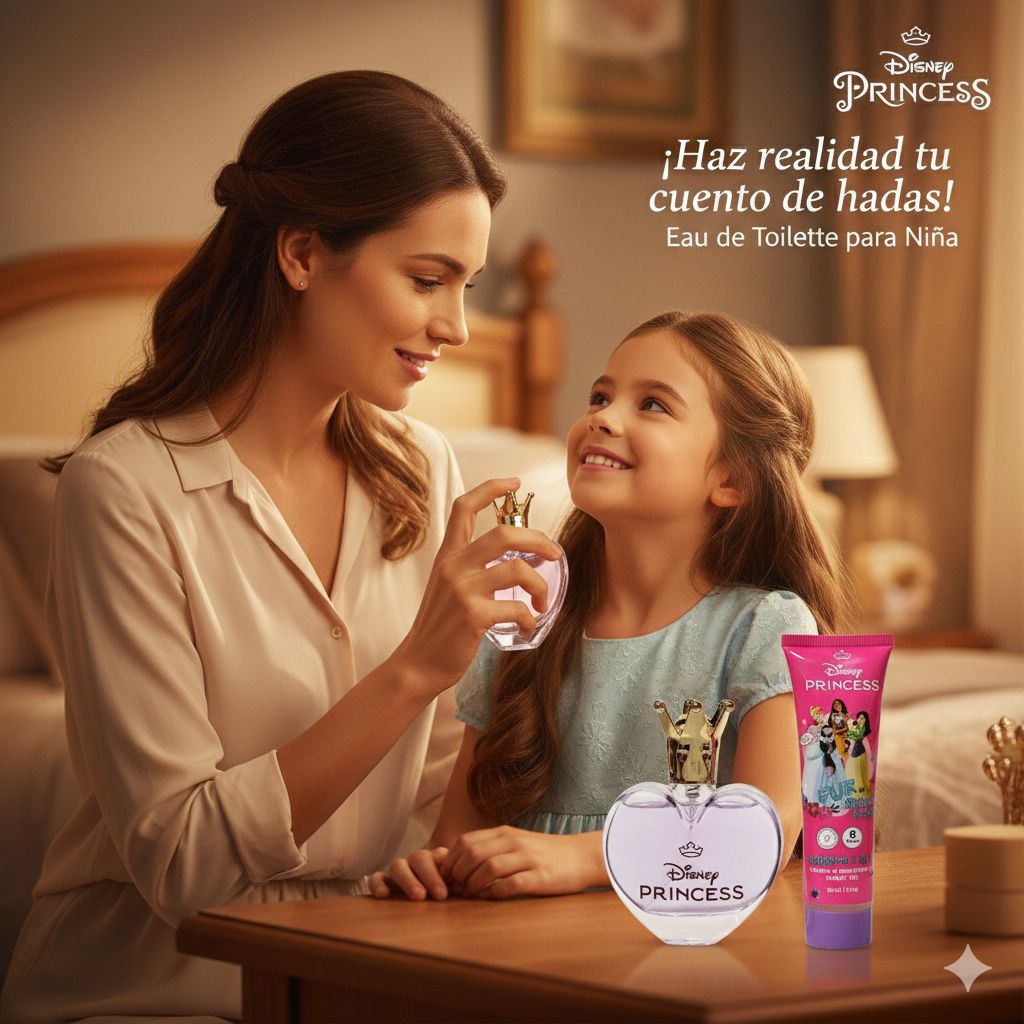 SET DE SHAMPOO 3 EN 1 Y PERFUME DE NIÑA DISNEY PRINCESAS EDT 50ML X 2PCS (M)