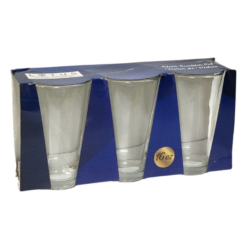 SET DE VASOS DE VIDRIO CON DISEÑO DE SANDÍA LOTUS 14CM x 3PC 16OZ
