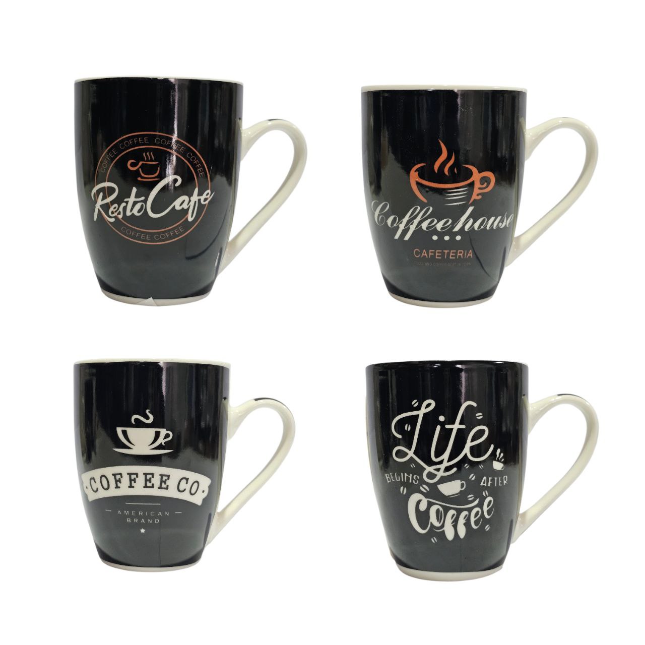 TAZAS DISEÑO BLACK PREMIUM 9CM