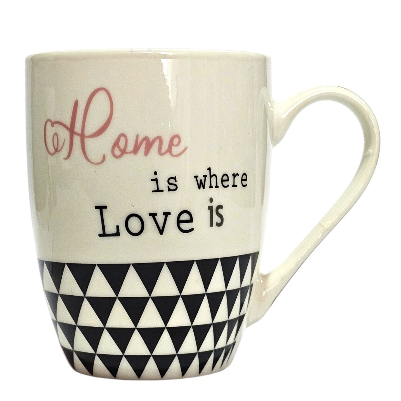 TAZAS DISEÑO ALEGRE EN BLANCO, ROSA Y NEGRO 9CM