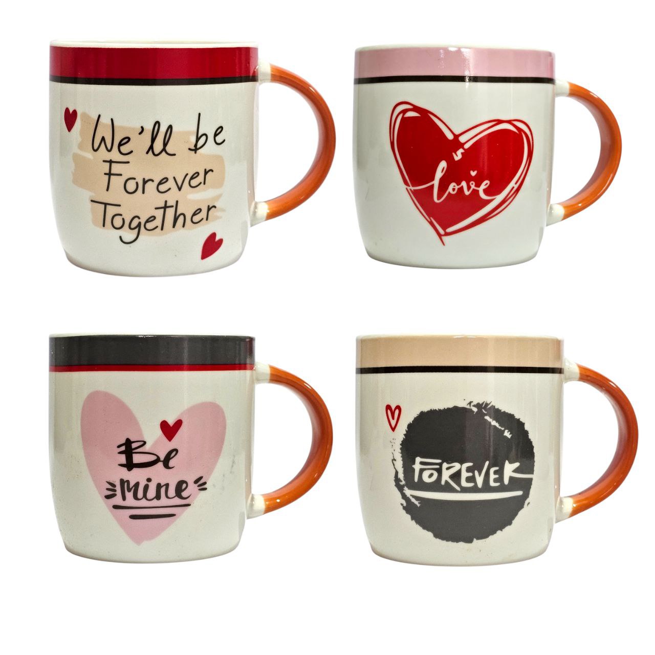 TAZAS DISEÑO ROMANTICO EN BLANCO Y TONALIDADES ROSAS 7CM