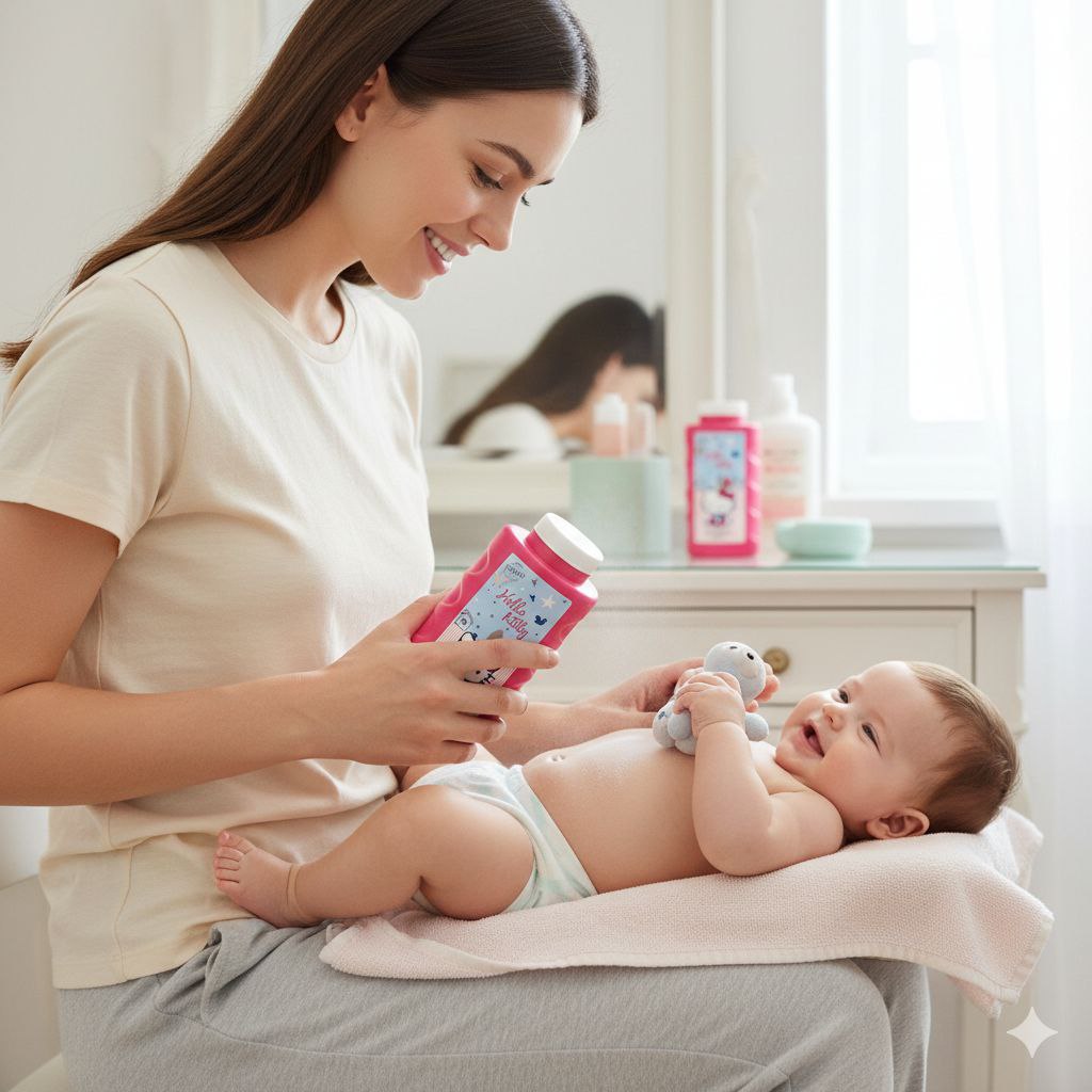 TALCO CORPORAL PARA BEBÉ DE HELLO KITTY 200G