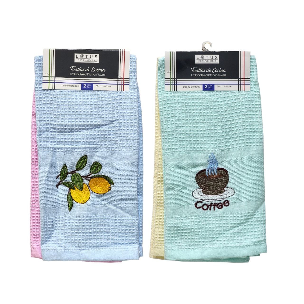 TOLLAS DE COCINA 2PCS LOTUS 38X65CM