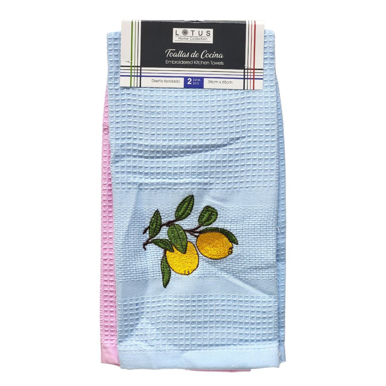 TOLLAS DE COCINA 2PCS LOTUS 38X65CM