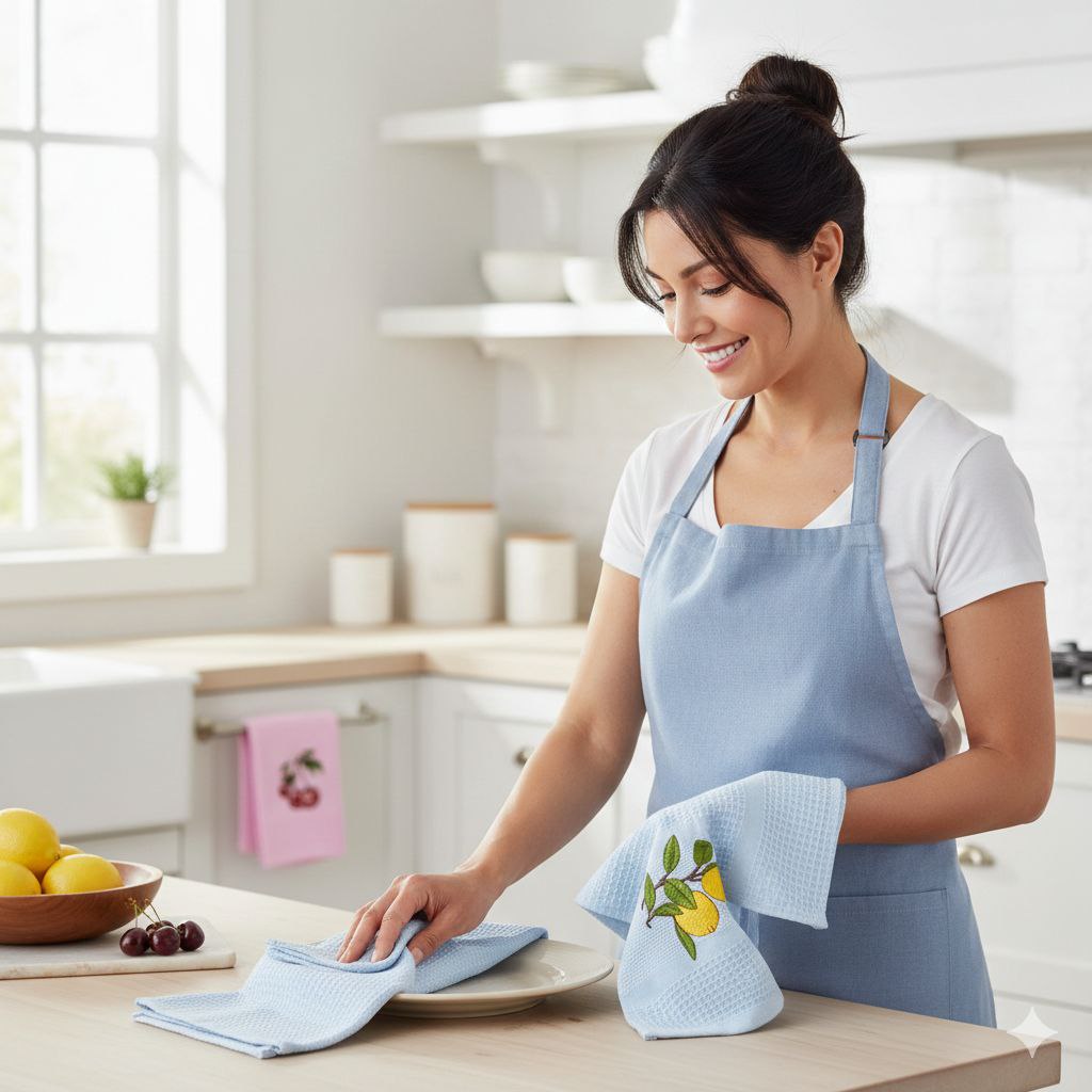 TOLLAS DE COCINA 2PCS LOTUS 38X65CM