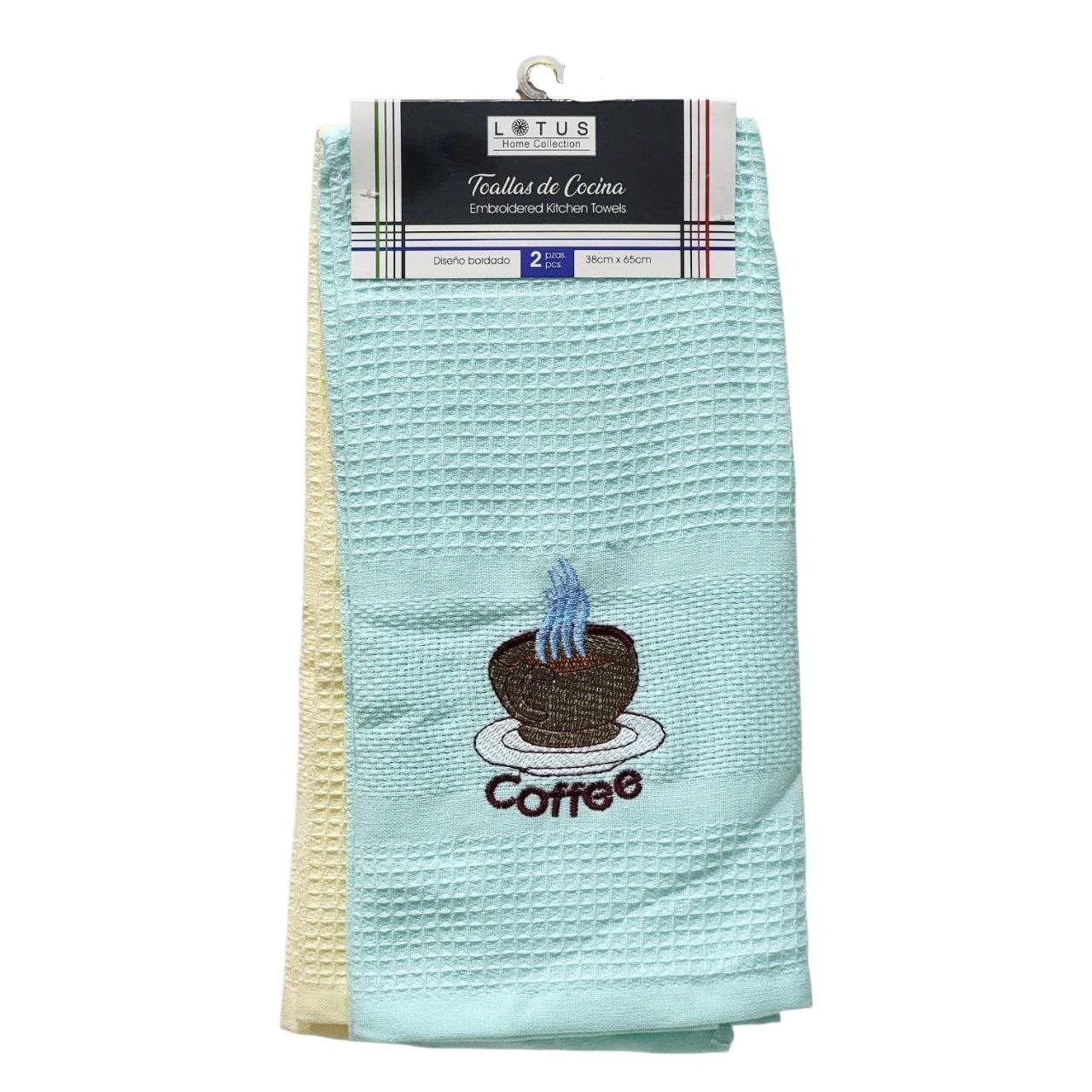 TOLLAS DE COCINA 2PCS LOTUS 38X65CM