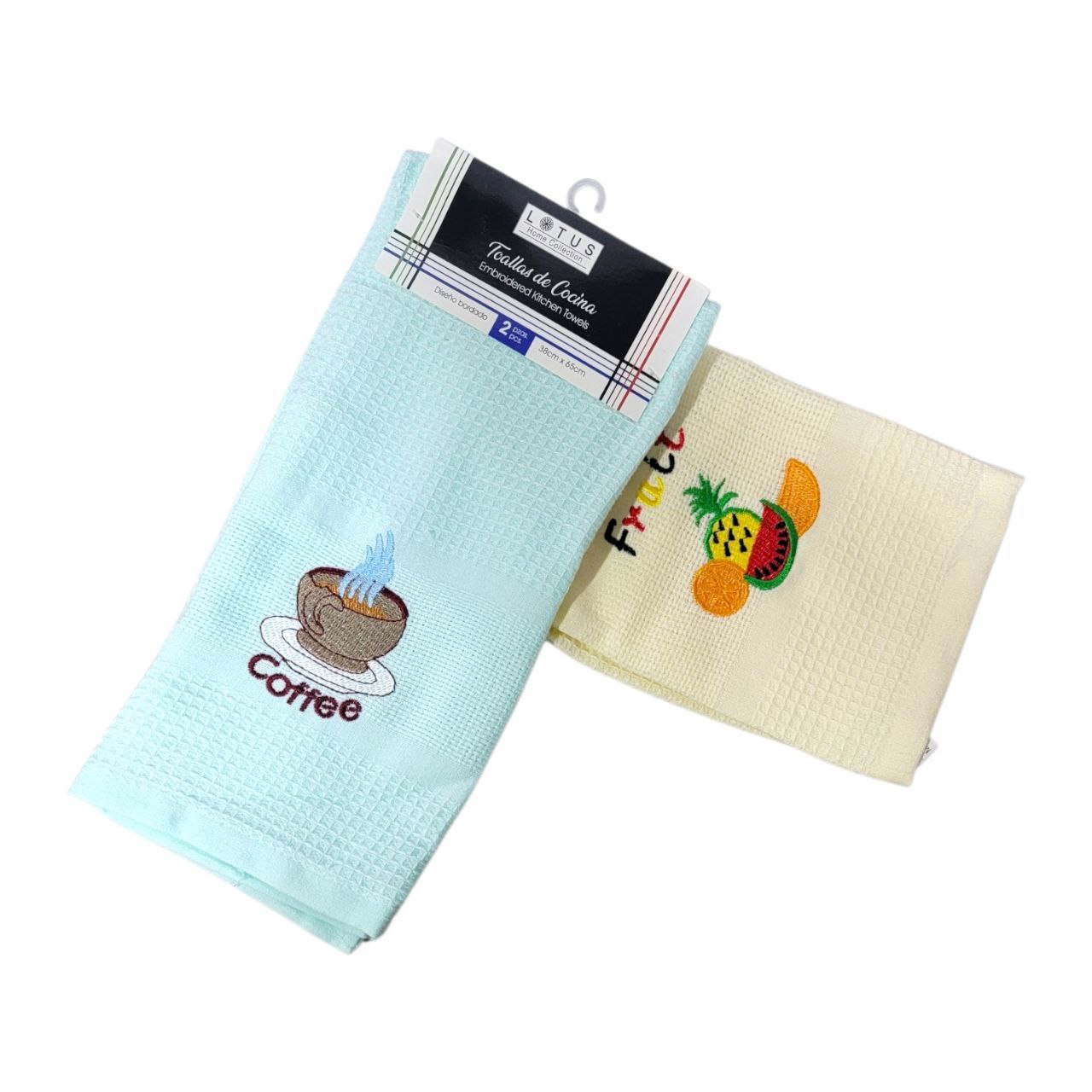 TOLLAS DE COCINA 2PCS LOTUS 38X65CM