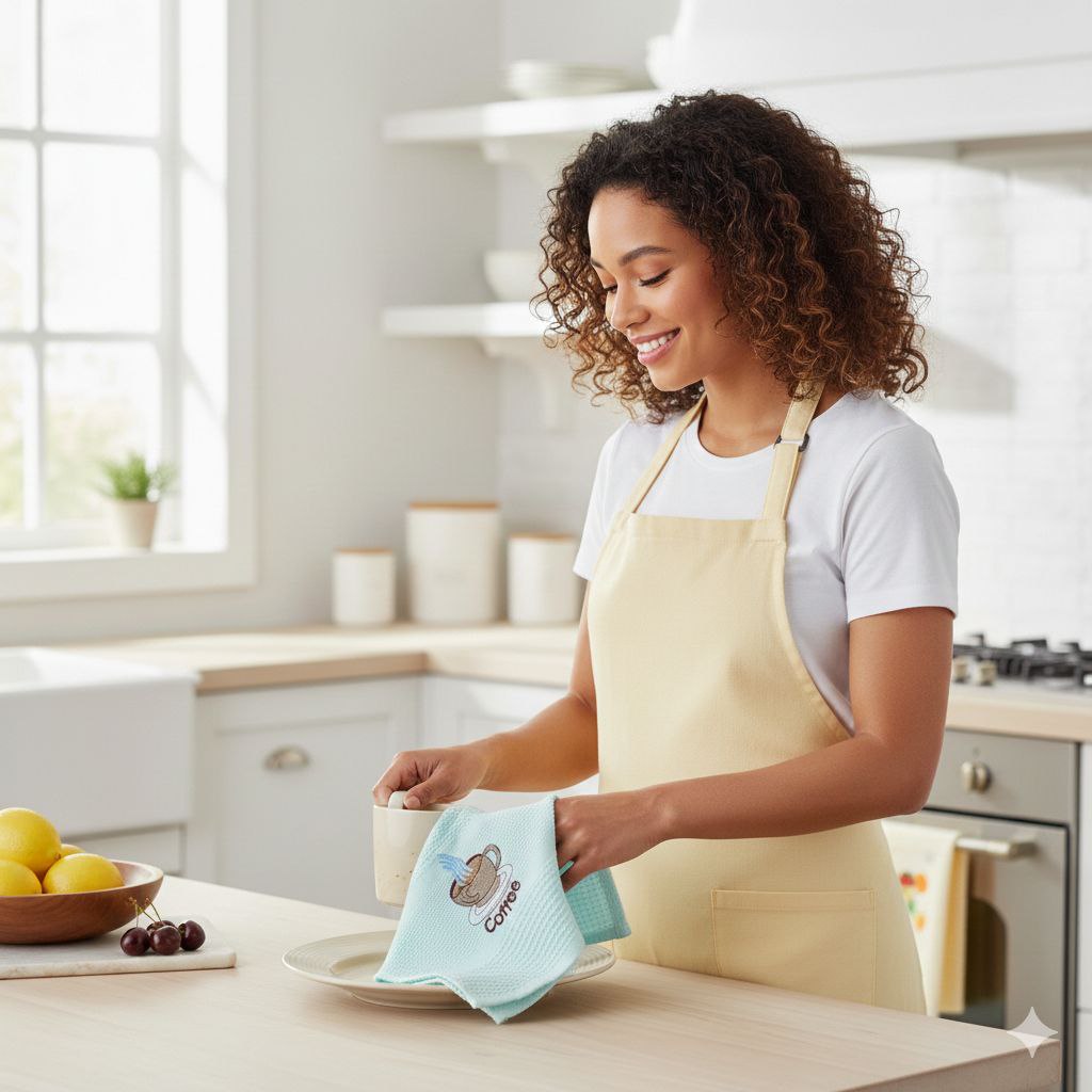 TOLLAS DE COCINA 2PCS LOTUS 38X65CM