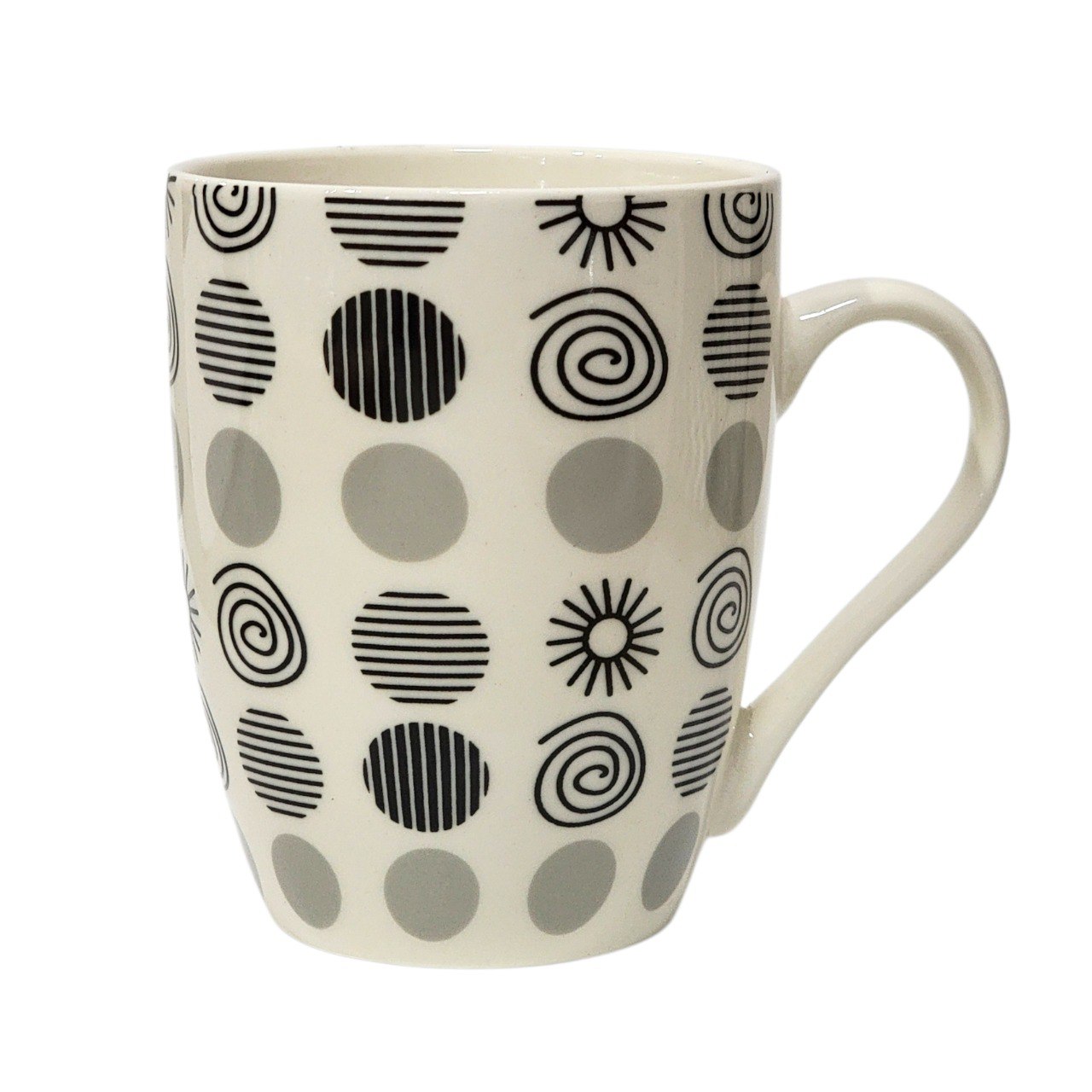 TAZAS MINIMALISTAS EN BLANCO Y NEGRO 11X12CM