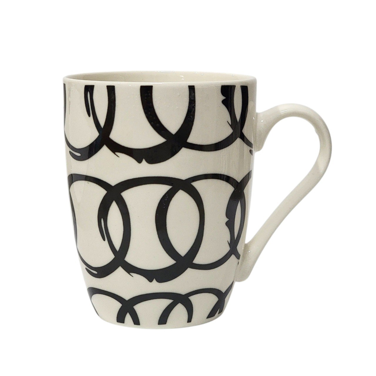 TAZAS MINIMALISTAS EN BLANCO Y NEGRO 11X12CM