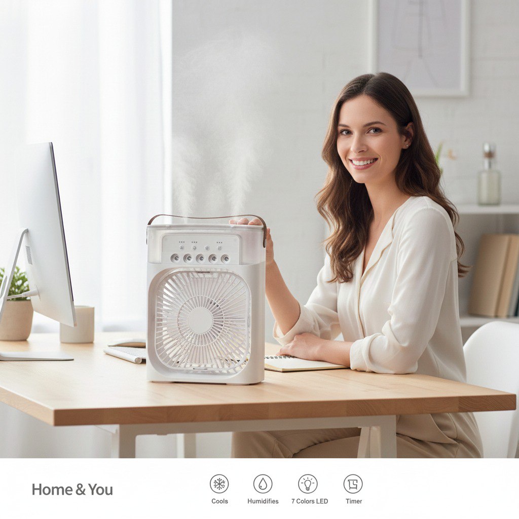 VENTILADOR PORTATIL INCLUYE ASA DE TRANSPORTE Y CONEXION DE USB 2 ESTILOS 20X26CM