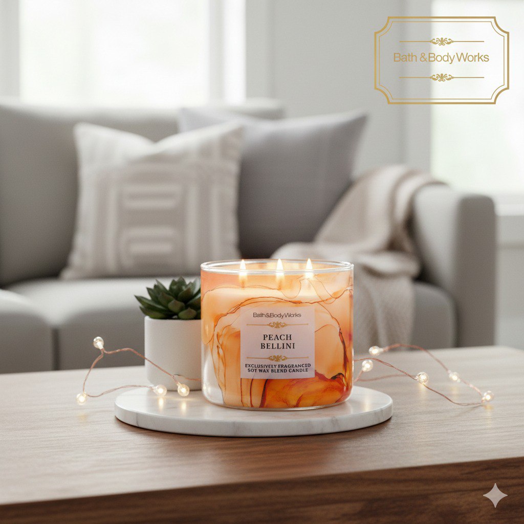 VELA AROMATICA BATH & BODY WORKS PEACH BELLINI 411G