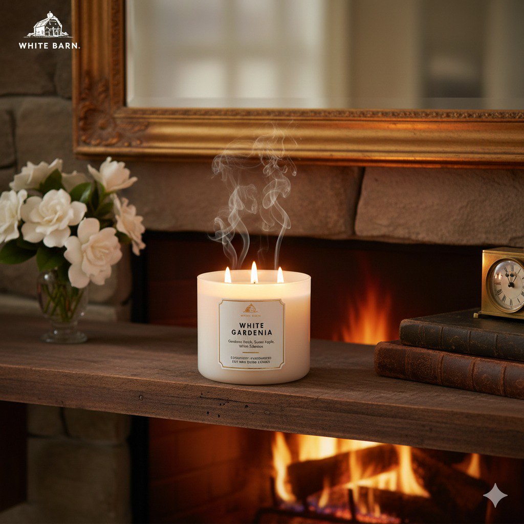 VELA AROMATICA WHITE BARN WHITE GARDENIA 411G