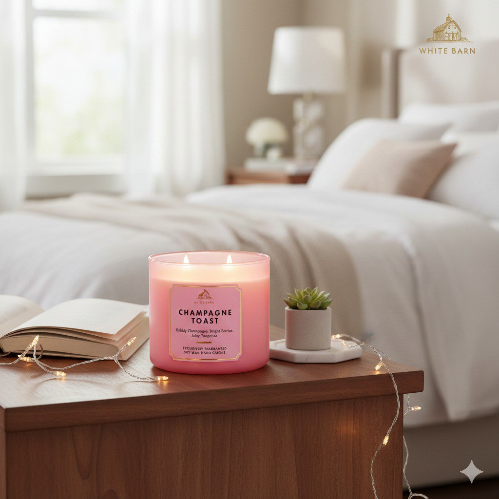 VELA AROMATICA WHITE BARN CHAMPAGNE TOAST 411G