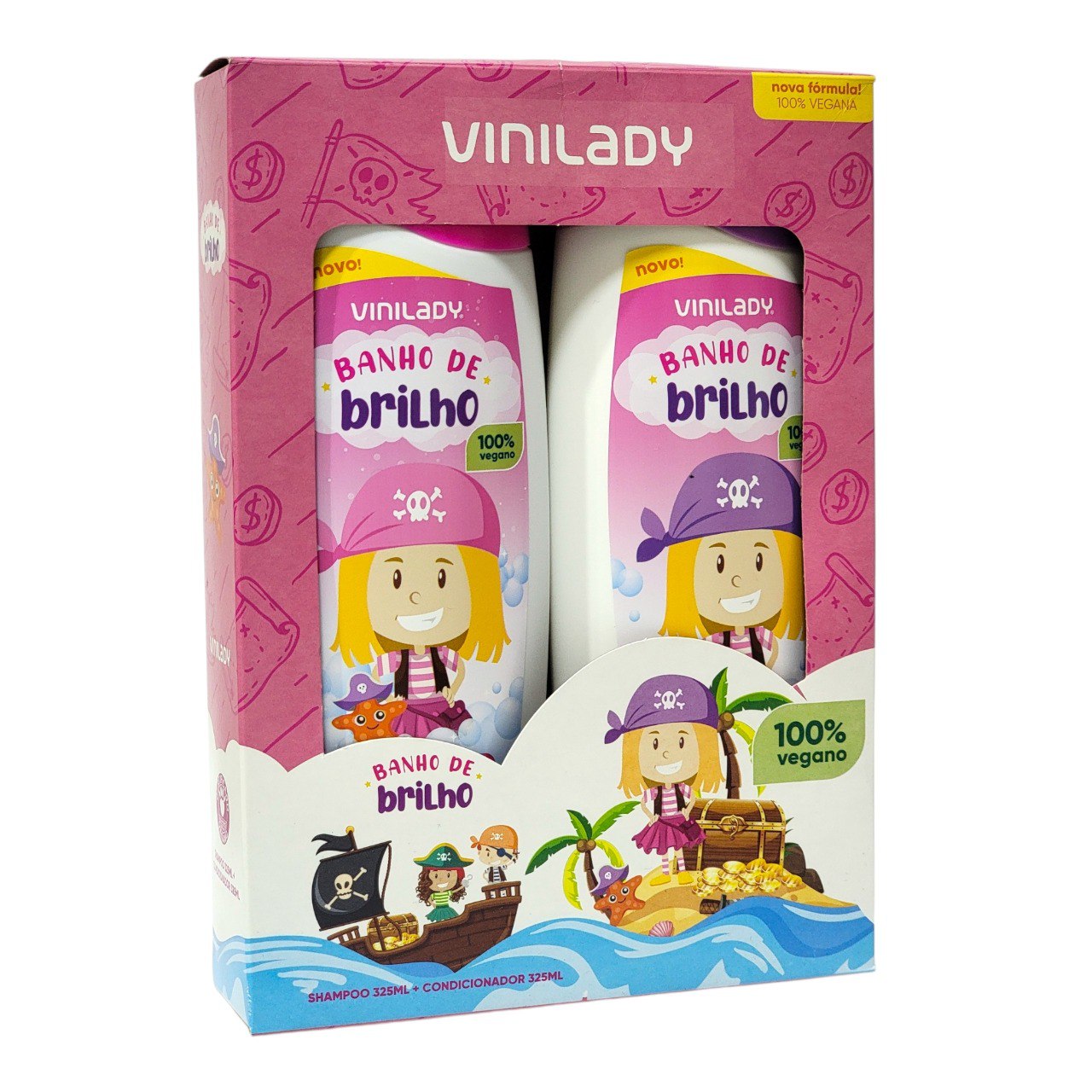 SET DE SHAMPOO Y ACONDICIONADOR PARA BEBÉ BAÑO DE BRILLO VINILADY 325ML X 2PCS