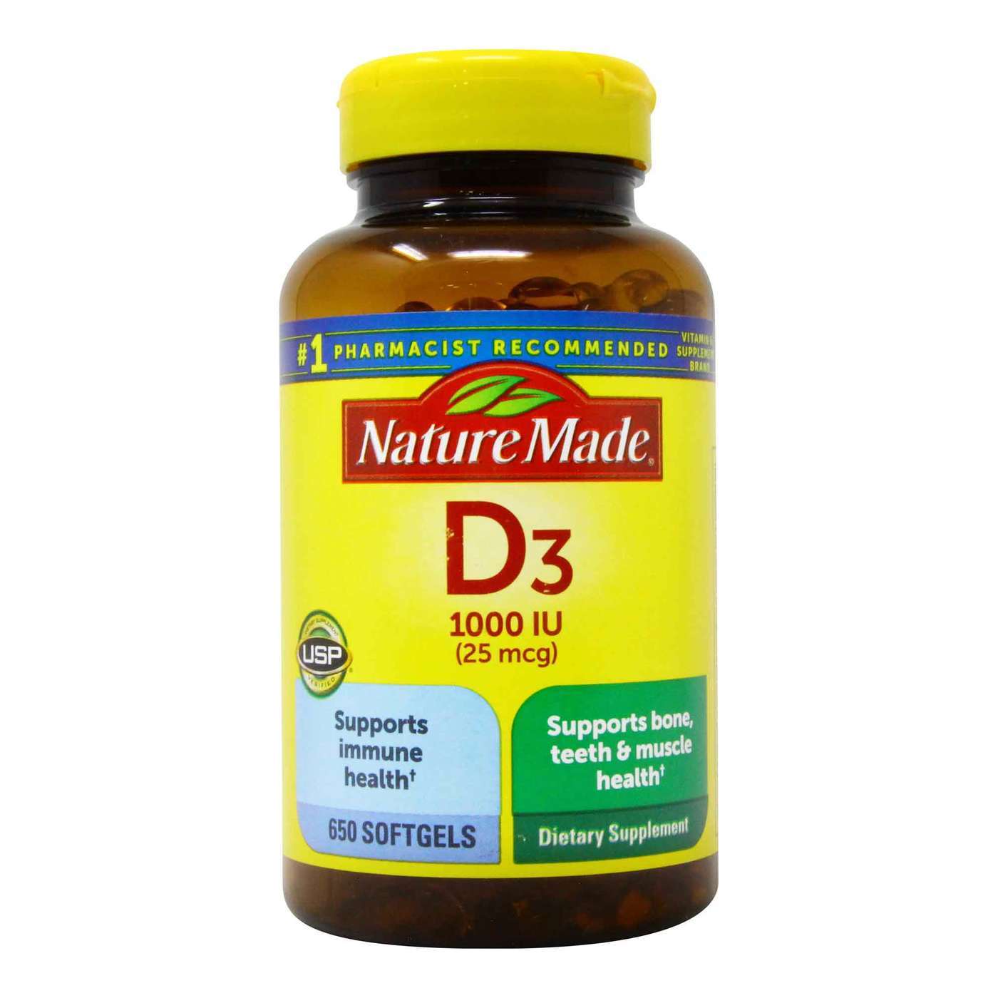 Nature Made Vitamin D3 25 mcg - 650 Cápsulas Blandas