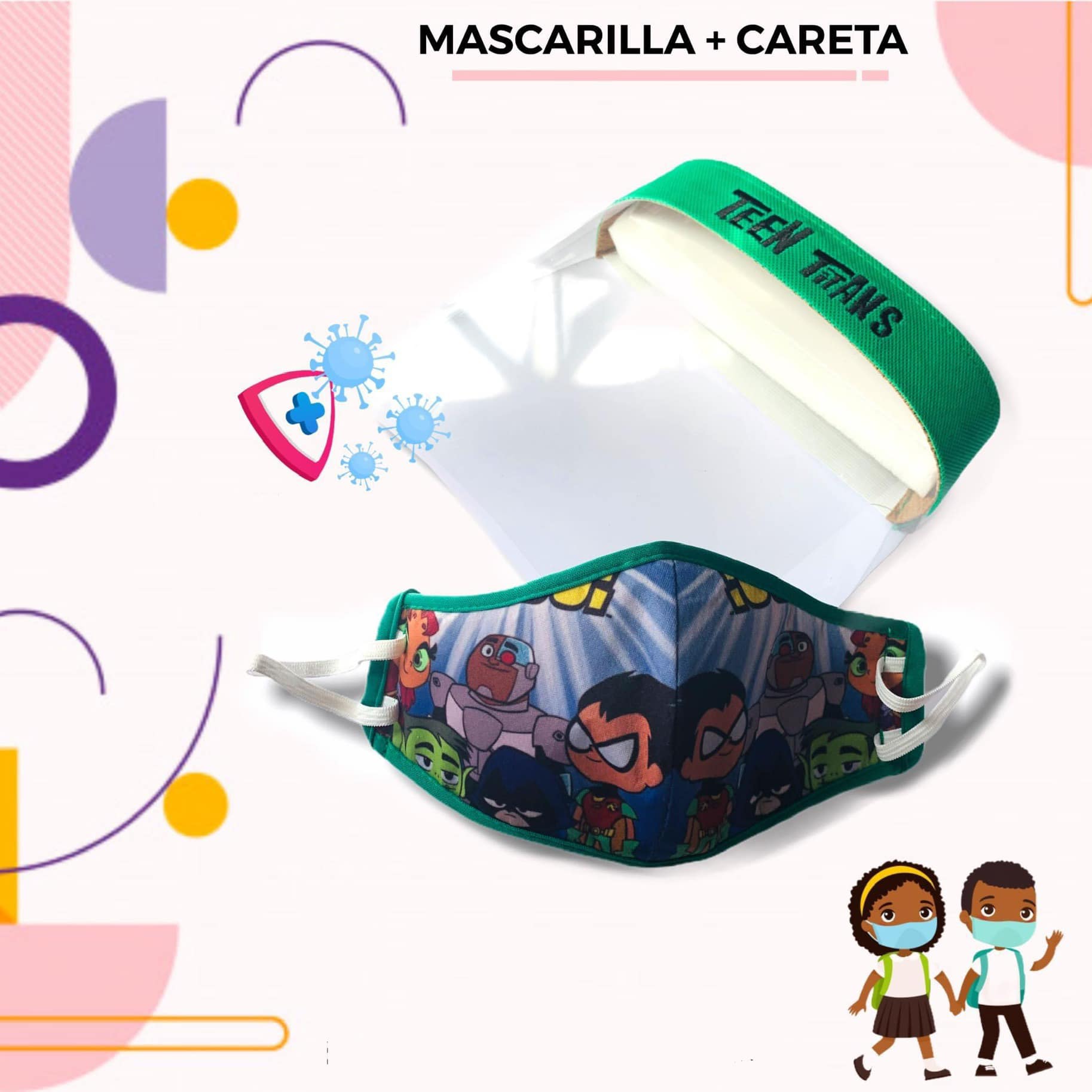 CARETA  DE NIÑO CON MASCARILLA
