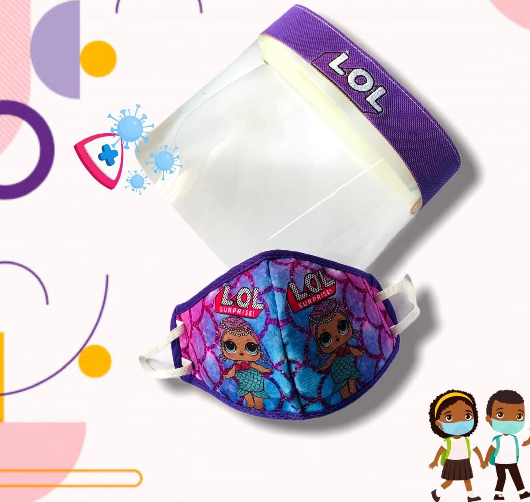 CARETA DE NIÑA CON MASCARILLA