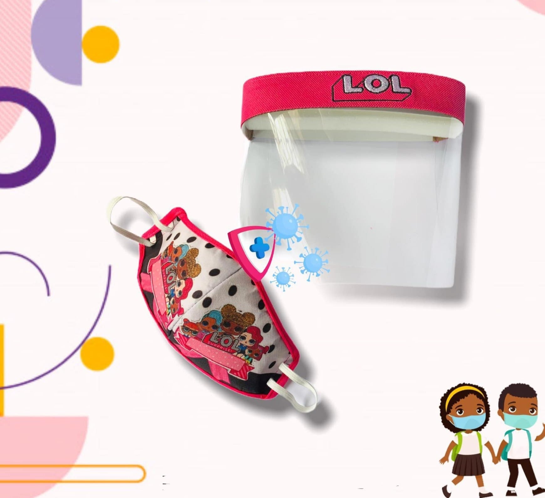 CARETA DE NIÑA CON MASCARILLA