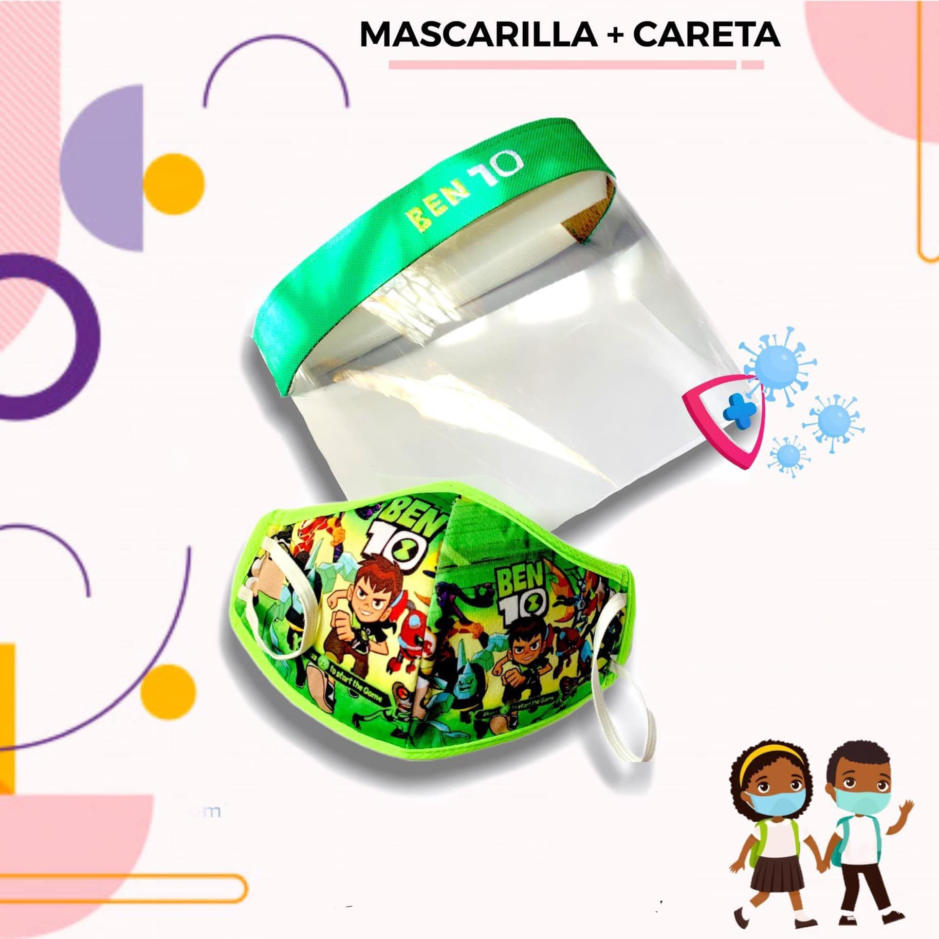 CARETA  DE NIÑO CON MASCARILLA