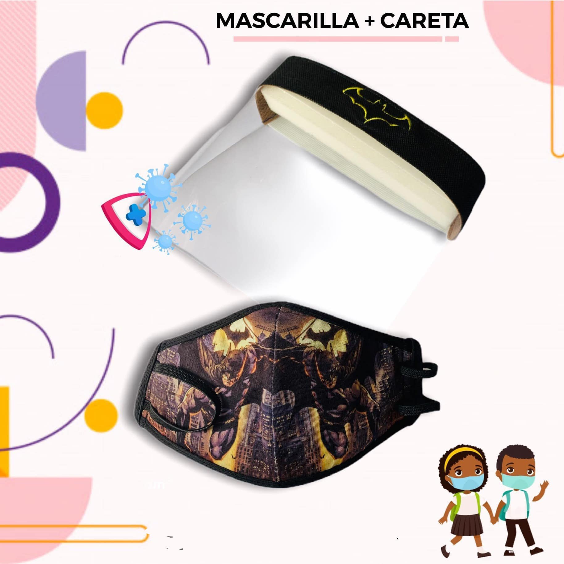 CARETA  DE NIÑO CON MASCARILLA