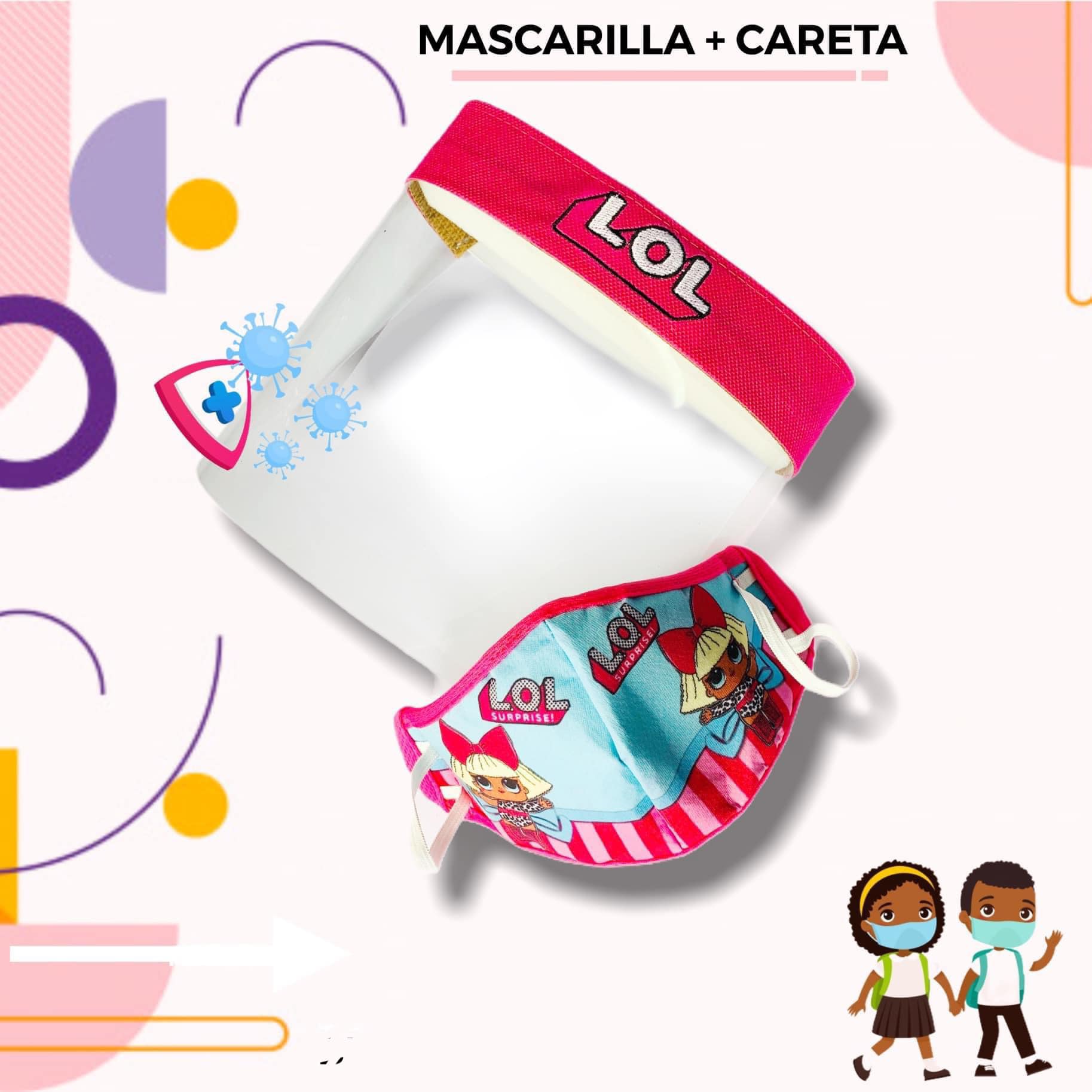 CARETA DE NIÑA CON MASCARILLA