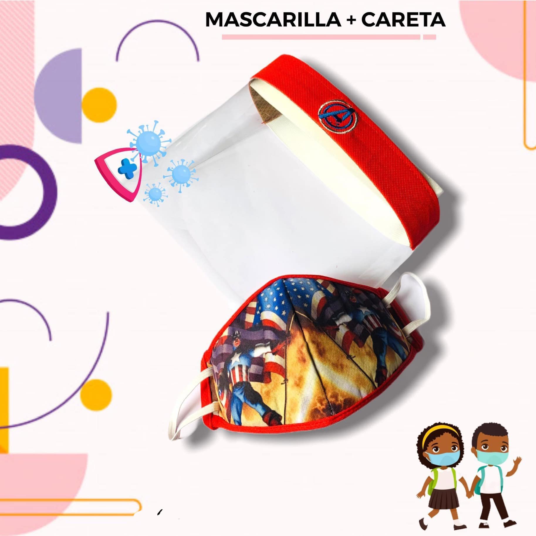 CARETA  DE NIÑO CON MASCARILLA