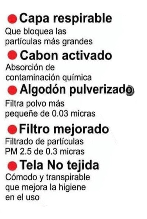 FILTRO PARA MASCARILLA DEPORTIVA