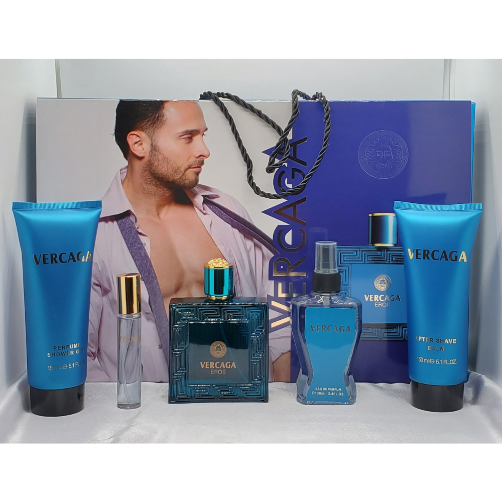 SET VERCARES BLUE EDP 100ML, EDP 15ML, SPLASH 100ML, SHOWER GEL 150ML, AFTER SHAVE 150ML (H)