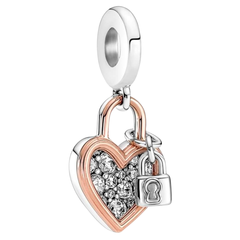 PCHARM2927 COLGANTE CORAZON CON MINI CANDADO