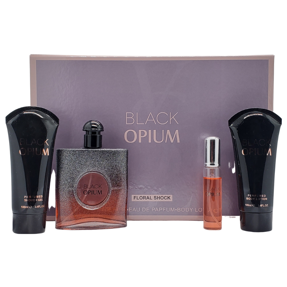 SET BLACK OPIUM EDP 85ML, EDP 20ML, BODY LOTION 100ML, SHOWER GEL 100ML (M)