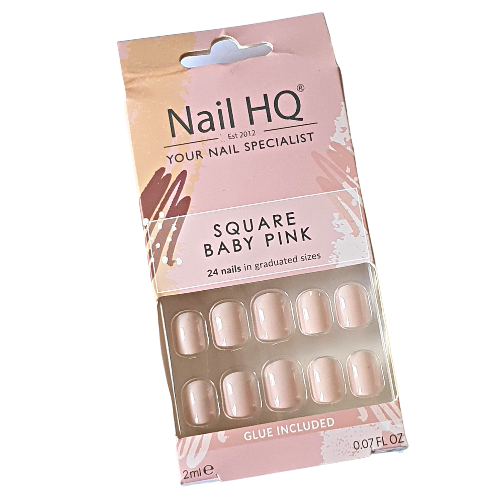 UÑAS PRESS ON NAIL HQ SQUARE BABY PINK