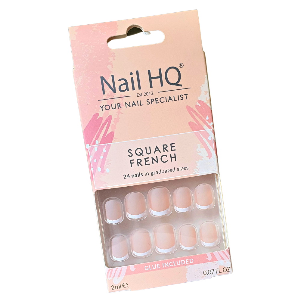 UÑAS PRESS ON NAIL HQ AQUARE FRENCH