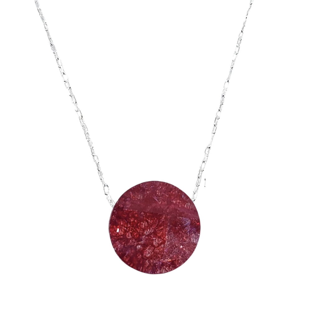 PDIJE2210$1 CON PIEDRA PRECIOSA COLOR ROJO INCLUYE CADENA PLATA 925