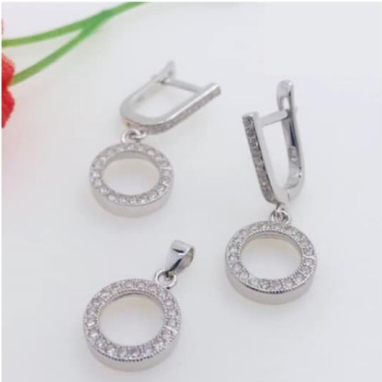 PSET1744 SET REDONDO CON ZIRCONIA BLANCO PLATA 9.25