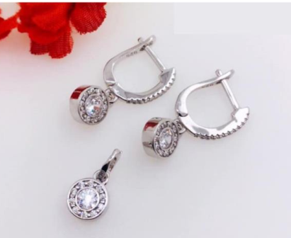 PSET1808 SET REDONDO CON ZIRCONIA BLANCO PLATA 9.25