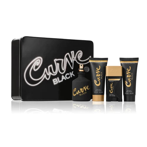 SET CURVE BLACK COLOGNE SPRAY 125ML AFTERSHAVE BALM 100ML SHOWER GE