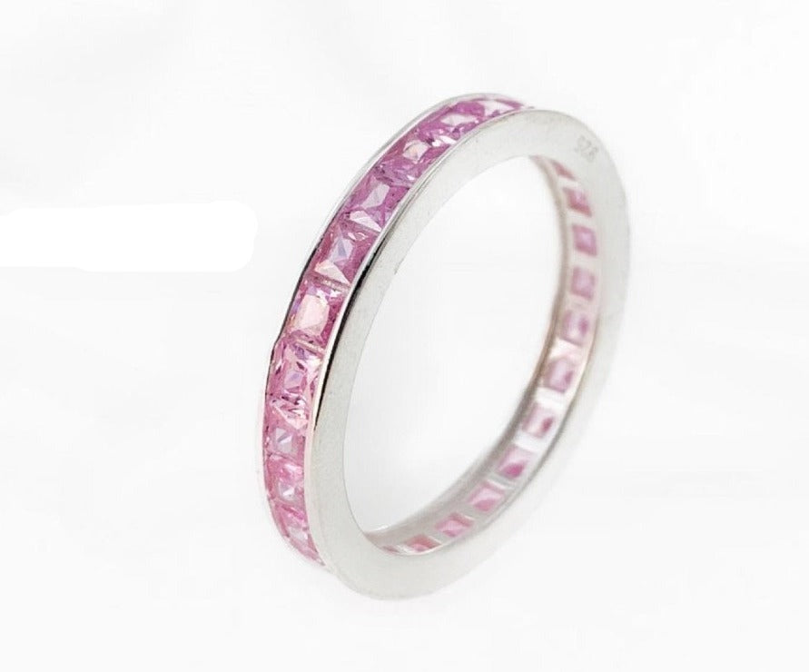 Anillo Con Piedras Rosas Pavé Plata - THOMAS SABO