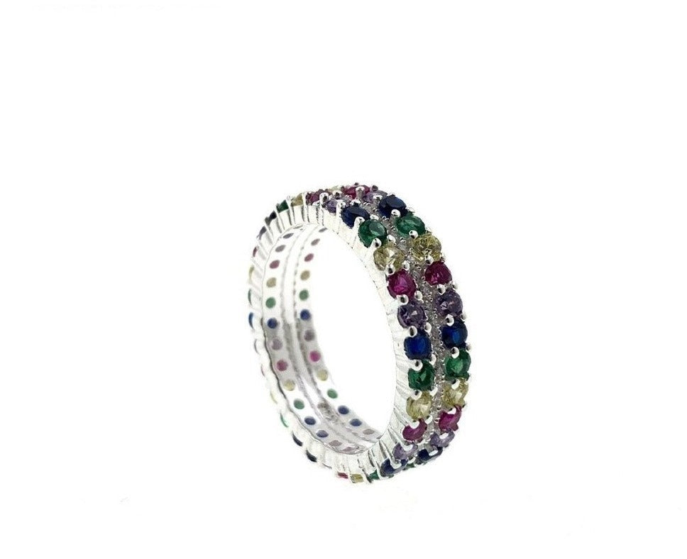PANI1488 ANILLO CHURUMBELA DE COLORES, PLATA 925