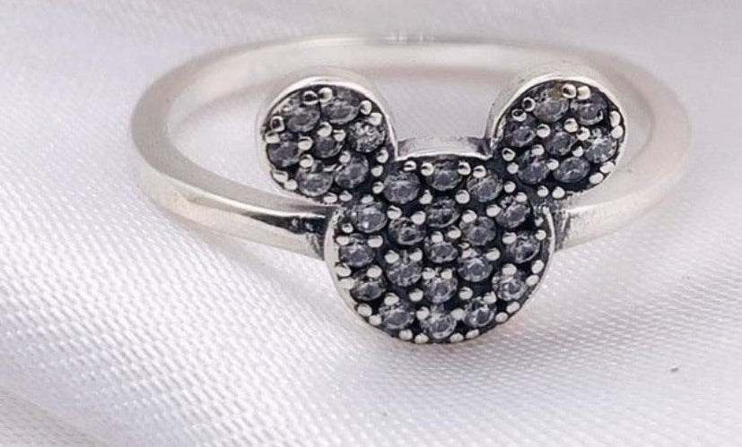 PANI1517 ANILLO MICKEY MOUSE CON CIRCONES, PLATA 925