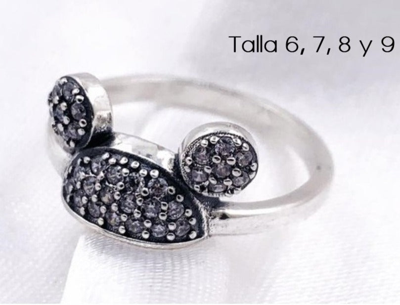 PANI1521 ANILLO OREJAS DE MICKEY MOUSE, PLATA 925