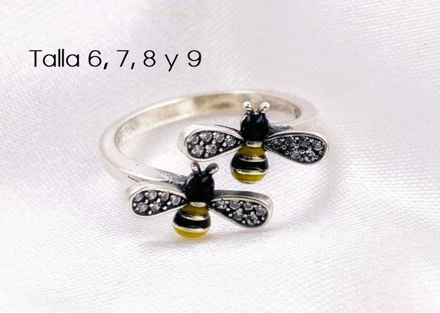 PANI1524 ANILLO DE ABEJAS, PLATA 925