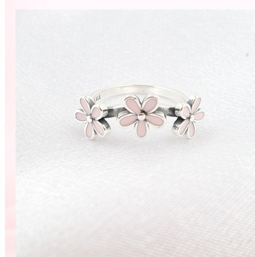 PANI1619A ANILLO FLORES ROSADAS PANDORA, PLATA 925