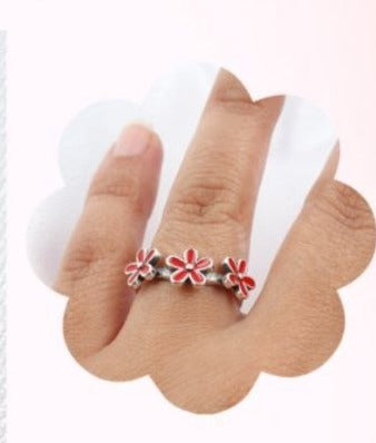 PANI1619E ANILLO FLORES ROJAS PANDORA, PLATA 925