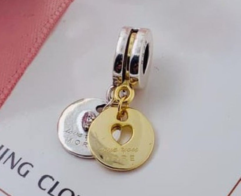 PCHARM1427 COLGANTE DOBLE DORADO Y PLATEADO