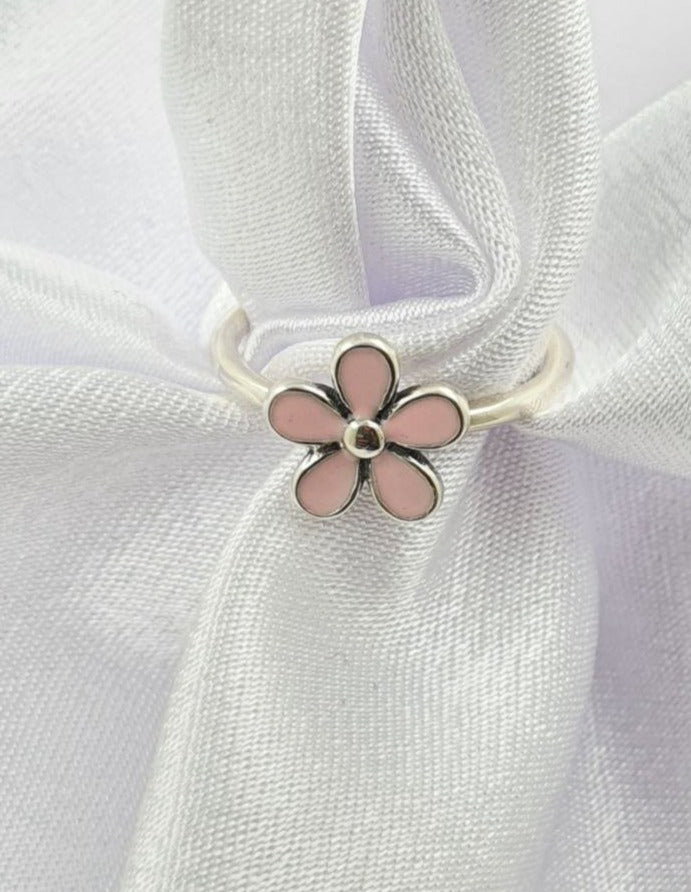 PANI1612B ANILLO FLOR ROSADO, PLATA 925